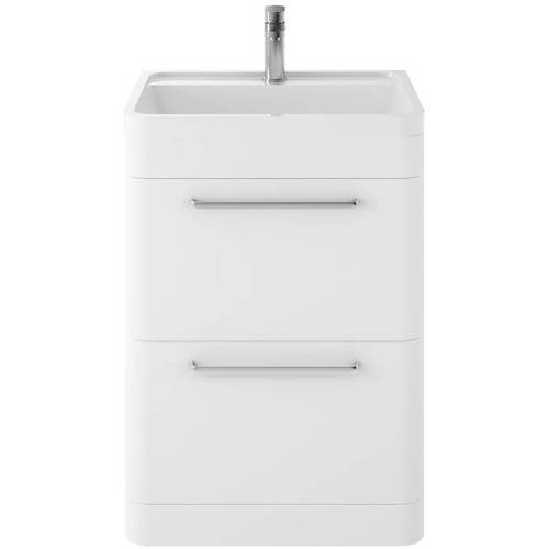 Additional image for Floor Standing Vanity Unit & Basin 600mm (Pure White).