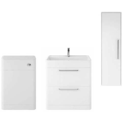 Additional image for Floor Standing 800mm Vanity Unit, BTW & Tall Unit (White).