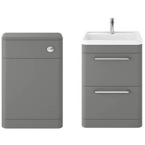 Additional image for Floor Standing 600mm Vanity Unit & BTW Pack (Cool Grey).