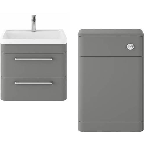 Additional image for Wall Hung 600mm Vanity Unit & BTW Pack (Cool Grey).