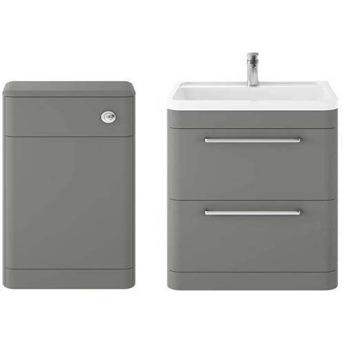 Additional image for Floor Standing 800mm Vanity Unit & BTW Pack (Cool Grey).