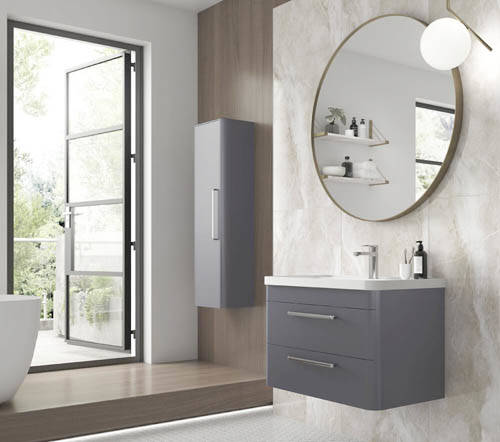 Additional image for Wall Hung Vanity Unit & Basin 800mm (Cool Grey).