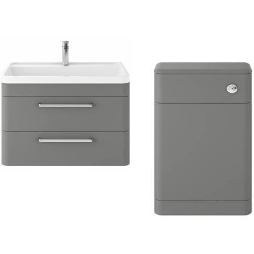 Additional image for Wall Hung 800mm Vanity Unit & BTW Pack (Cool Grey).