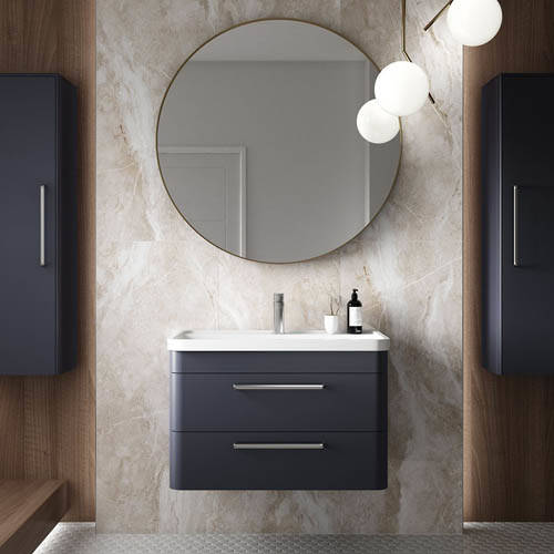 Additional image for Wall Hung Vanity Unit & Basin 600mm (Indigo Blue).