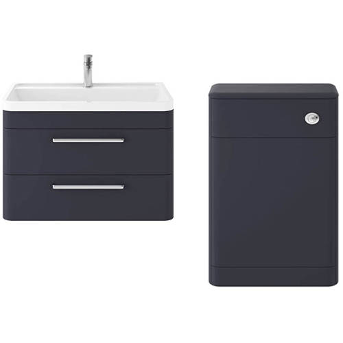 Additional image for Wall Hung 800mm Vanity Unit & BTW Pack (Indigo Blue).