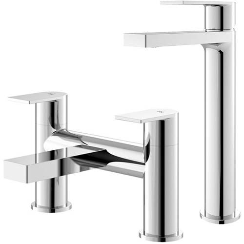 Additional image for Tall Basin & Bath Filler Tap Pack (Chrome).