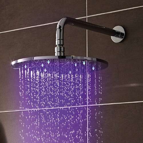 Additional image for LED Round Shower Head (200mm, Chrome).