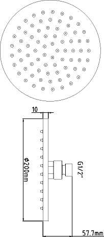 Additional image for LED Round Shower Head (200mm, Chrome).