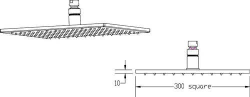 Additional image for LED Square Shower Head (300x300mm, Chrome).