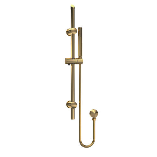 Additional image for Round Slide Rail Kit & Wall Outlet (Brushed Brass).