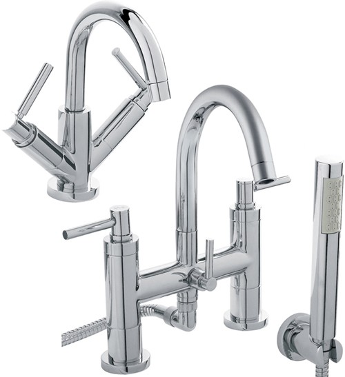 Additional image for Basin & Bath Shower Mixer Tap Set (Free Shower Kit).