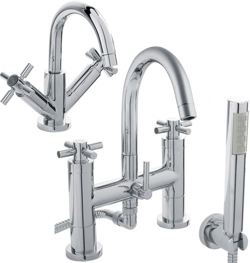 Additional image for Basin & Bath Shower Mixer Tap Set (Free Shower Kit).