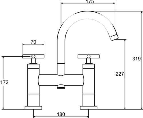 Additional image for Basin Mixer & Bath Filler Tap Set (Chrome).