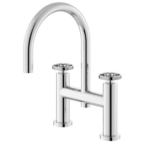 Additional image for Bath Filler Tap With Industrial Handles (Chrome).