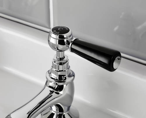 Additional image for Basin & Bath Tap Pack With Levers (Black & Chrome).