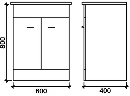 Additional image for 600mm Vanity Unit Suite With BTW Unit, Pan & Seat (White).