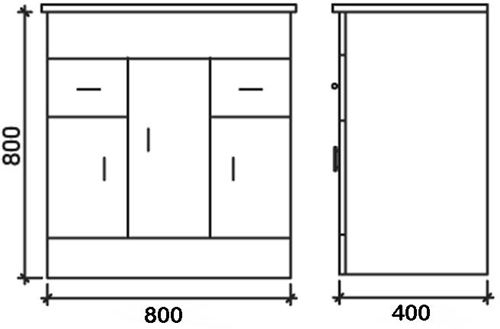 Additional image for 800mm Vanity Unit Suite With BTW Unit, Pan & Seat (White).