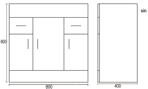 Additional image for 800mm Vanity Unit Suite With BTW Unit, Pan & Seat (White).