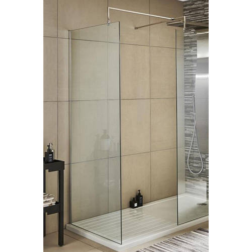 Additional image for Wetroom Glass Screen With Support Bracket (800mm).