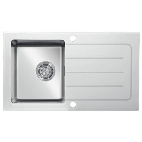 Additional image for Inset Kitchen Sink (860/500mm, White & Stainless Steel).