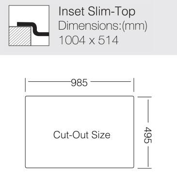 Additional image for Inset Slim Top Kitchen Sink (1000/510mm, S Steel, RH).