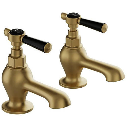 Additional image for Basin & Bath Tap Pack With Lever Handles (Brushed Brass).