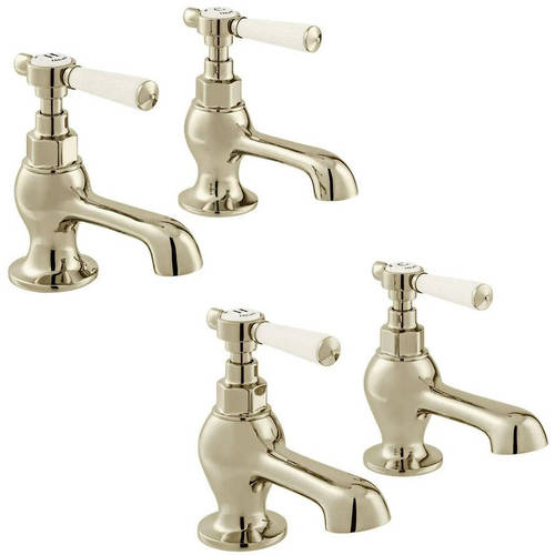 Additional image for Basin & Bath Tap Pack With Lever Handles (Bright Nickel).