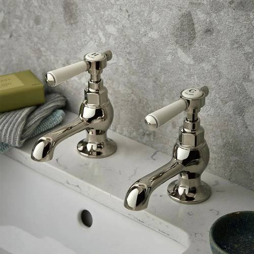 Additional image for Basin & Bath Tap Pack With Lever Handles (Bright Nickel).