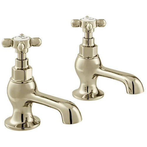 Additional image for Basin & Bath Tap Pack With Crosshead Handles (Bright Nickel).