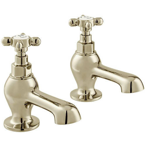 Additional image for Basin & Bath Tap Pack With Crosshead Handles (Bright Nickel).