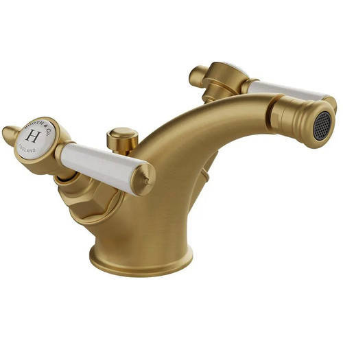 Additional image for Mono Basin & Bidet Tap Pack With Lever Handles (Brushed Brass).