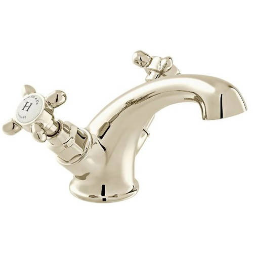 Additional image for Mono Basin Mixer Tap With Crosshead Handles (Bright Nickel).
