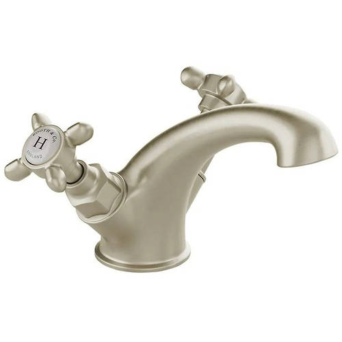 Additional image for Mono Basin Mixer Tap With Crosshead Handles (Brushed Nickel).