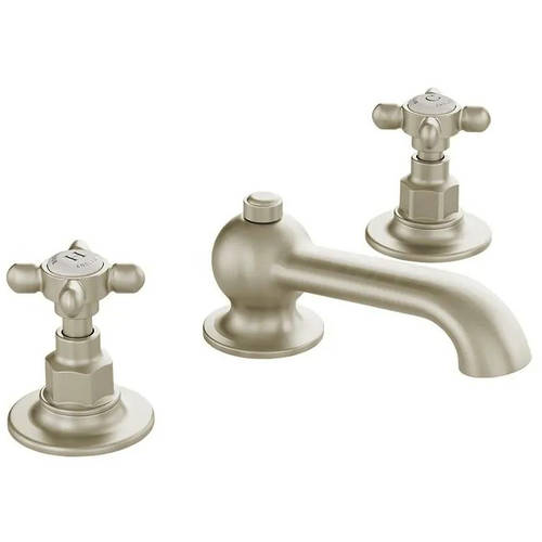 Additional image for 3TH Basin Mixer Tap With Pop Up Waste & Crosshead Handles (Brushed Nickel).