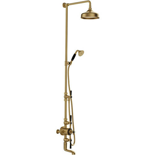 Additional image for Thermostatic Shower Column With 3 Outlets (Brushed Brass).