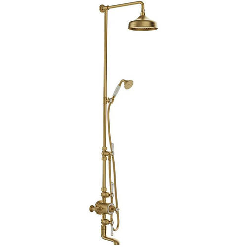 Additional image for Thermostatic Shower Column With 3 Outlets (Brushed Brass).