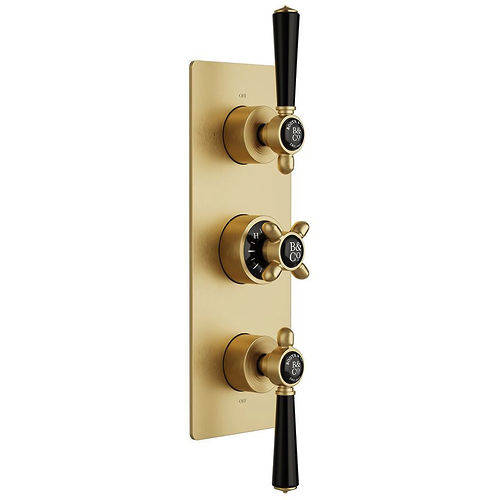Additional image for Thermostatic Shower Valve With Mini Kit, Head & Bath Spout (Brushed Brass).