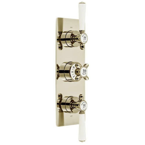 Additional image for Thermostatic Shower Valve With Slide Rail Kit, Head & Bath Spout (Bright Nickel).
