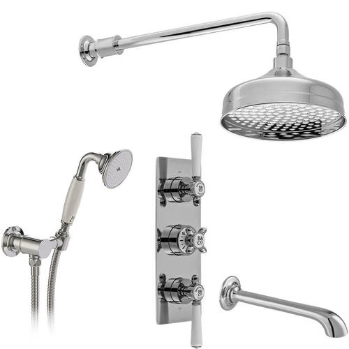 Additional image for Thermostatic Shower Valve With Mini Kit, Head & Bath Spout (Chrome).