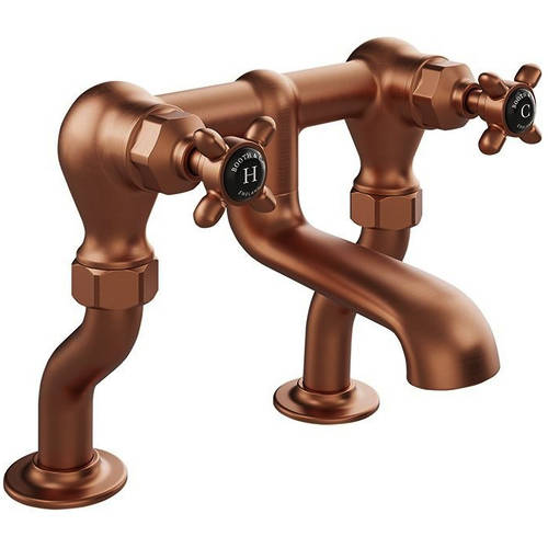 Additional image for Bath Filler Tap With Crosshead Handles (Brushed Bronze).