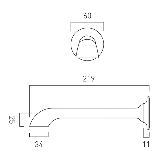 Additional image for Wall Mounted Bath Spout (Bright Nickel).