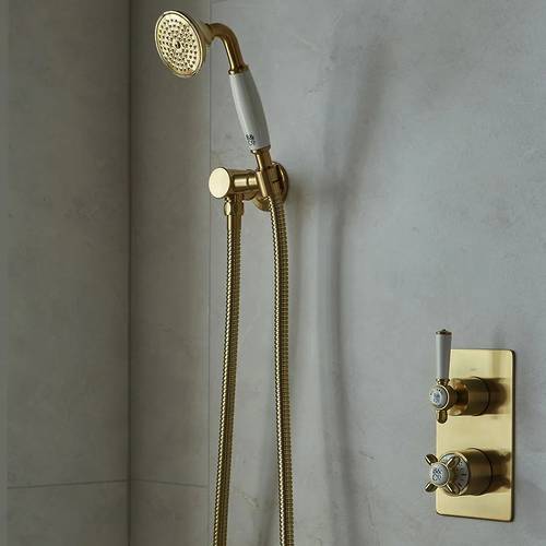Additional image for Thermostatic Shower Valve With Mini Shower Kit (Brushed Brass).