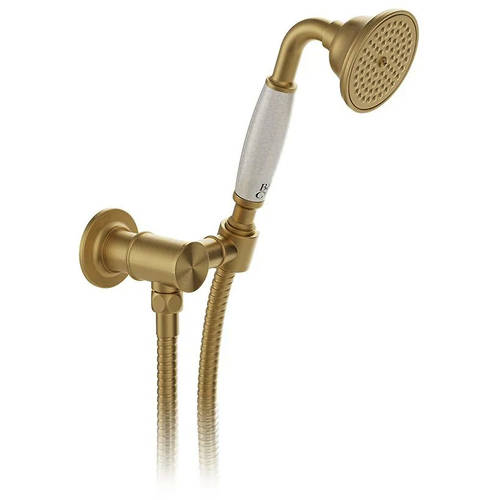 Additional image for Thermostatic Shower Valve With Mini Kit & Fixed Head (Brushed Brass).