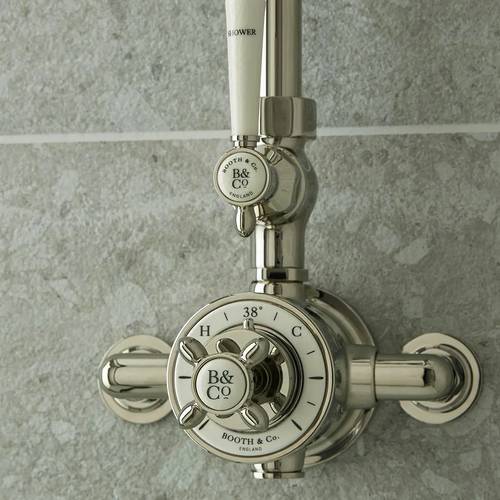 Additional image for Thermostatic Shower Column With 2 Outlets (Bright Nickel).