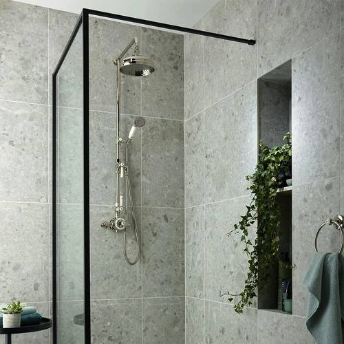 Additional image for Thermostatic Shower Column With 2 Outlets (Bright Nickel).
