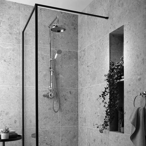 Additional image for Thermostatic Shower Column With 2 Outlets (Chrome).