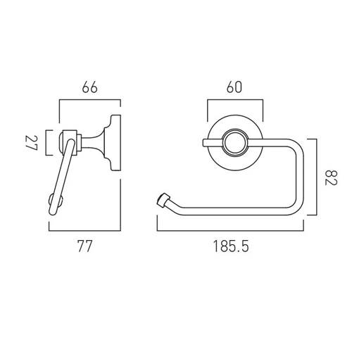 Additional image for Traditional Toilet Roll Holder (Brushed Brass & Black).