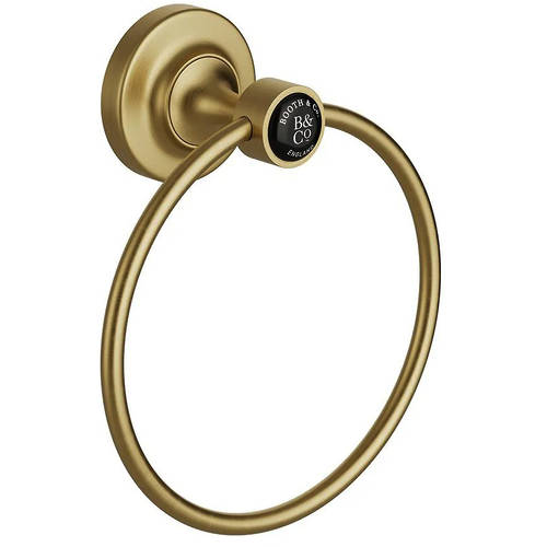 Additional image for Traditional Towel Ring (Brushed Brass & Black).