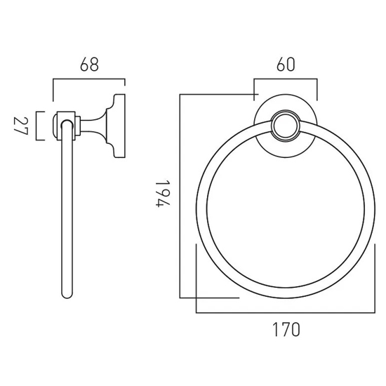 Additional image for Traditional Towel Ring (Bright Nickel).