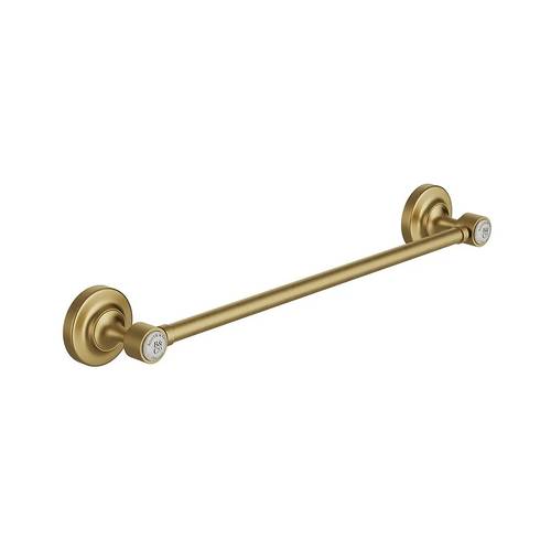 Additional image for Traditional Towel Rail (450mm, Brushed Brass & White).